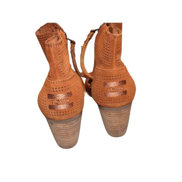 Toms bootie  Majorca cinnamon peep toe suede bootie size 5 UK 3 - Picture 3 of 8